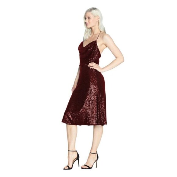 Dress the Population Dress NWT $258 Zherra Red Sequin Cocktail Women's Size S - Picture 1 of 12